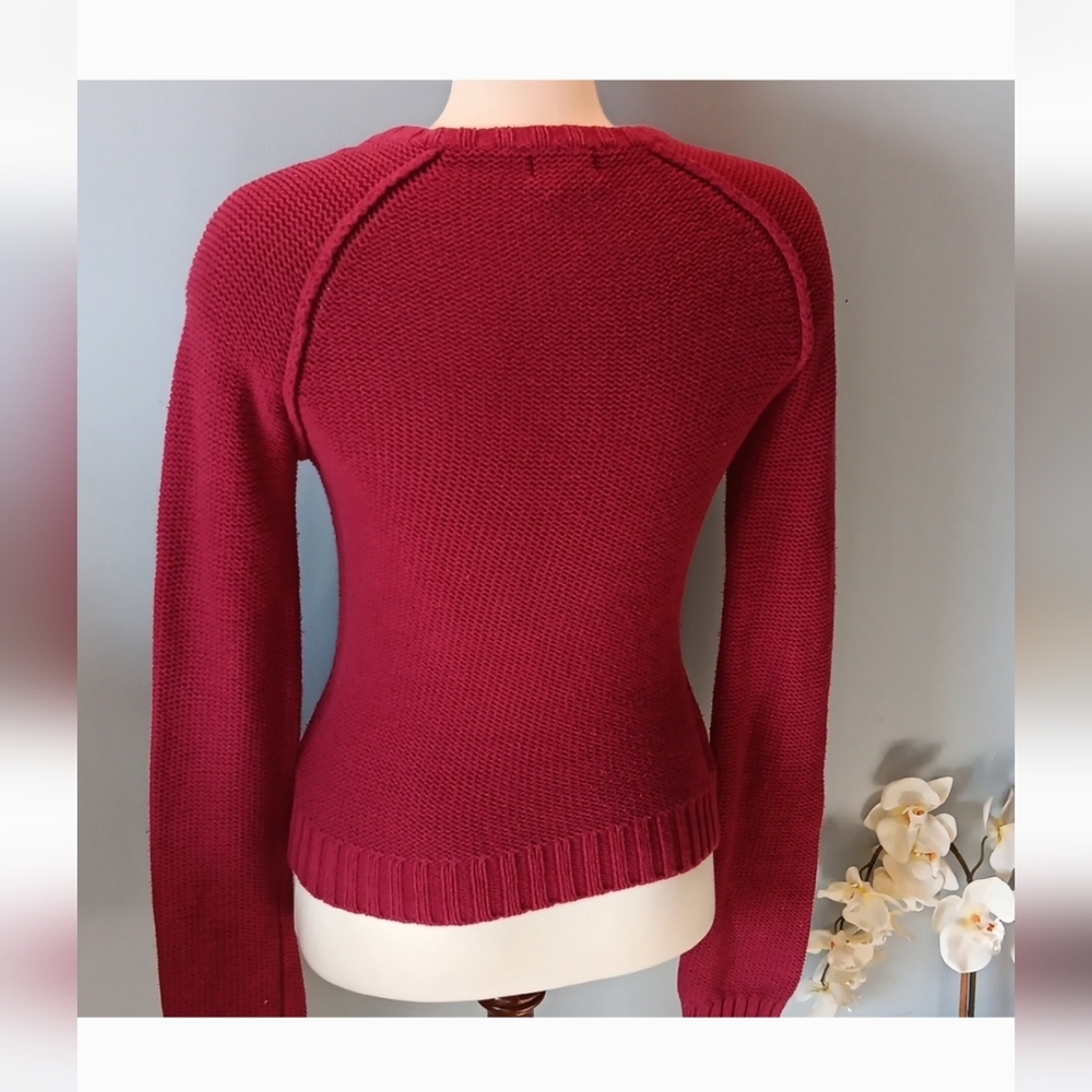 Vintage Guess Jeans berry Red Sweater - Picture 3 of 4